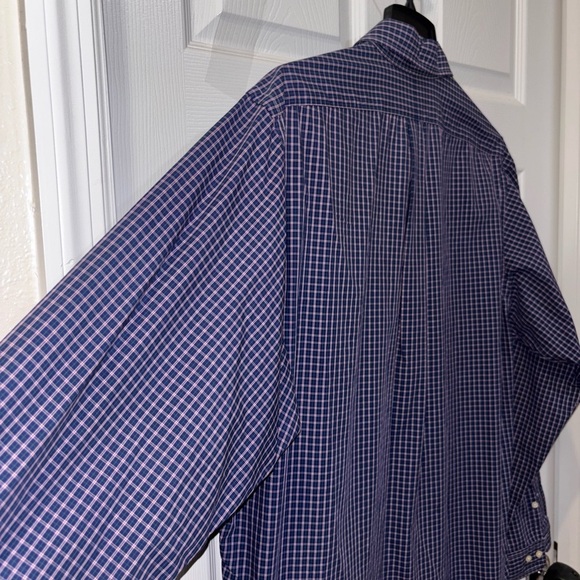 Vtg Polo Ralph Lauren Button Shirt Mens 17 36/37 Blue Yarmouth​​ - Picture 7 of 7